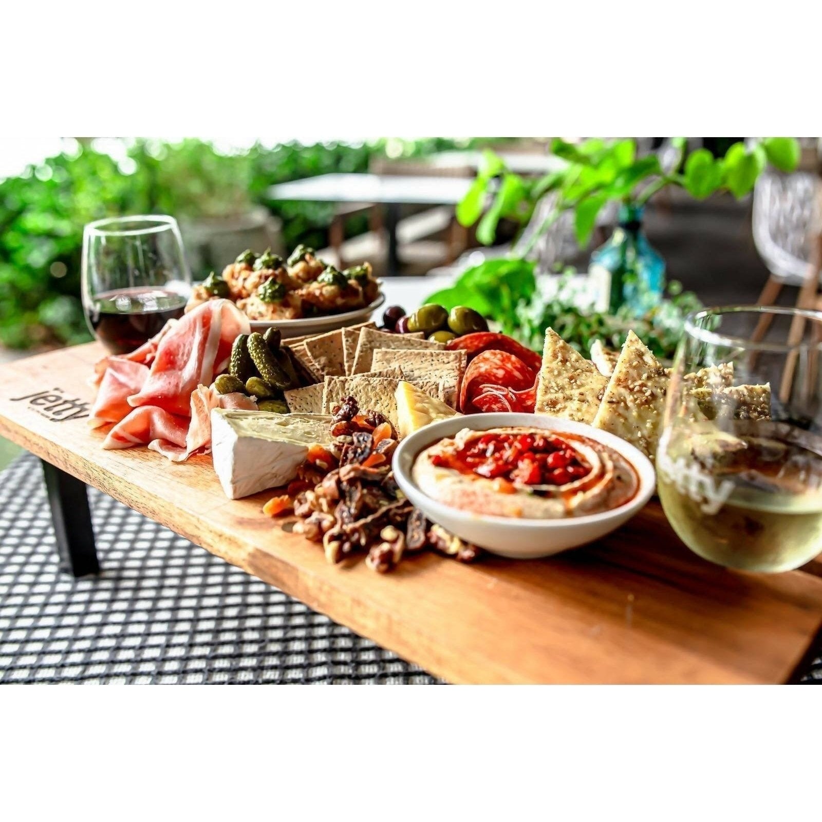 Wine Board / Grazing Board / Picnic Table Holds 2 x Wine Glasses with Legs. Personalised - AMD Touring